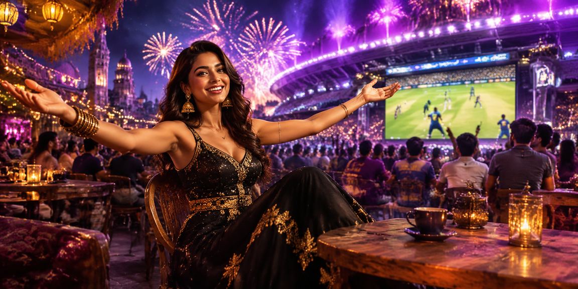 Indian night market scene with players betting on Aviator and cricket via mobile phones