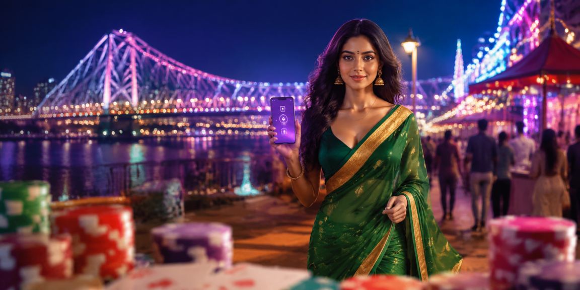 Kolkata Howrah Bridge with teen patti players enjoying responsibly